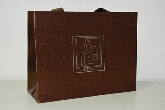 Custom Print Shopping Gift Paper Bags Laminated With Cloth Satin Silk Linen And With Your Own Logo And Handle