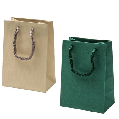 Euro Tote Embossed Features Durable Rope Handles And Ribbed Textured Cardboard Paper Bag