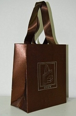 Customized Handmade Silk Screen Printing Over Satin Laminated Paperbag