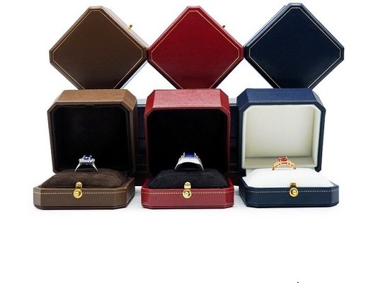 High-Grade Octagonal Diamonds Press Button Ring Box Hot Gold Pattern Necklace Bracelet Jewelry Packaging Box