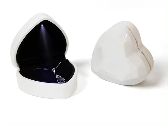 High-Grade 3D Heart Shape With LED Light Plastic Ring Box