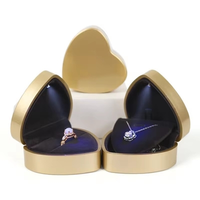 High-Grade 3D Heart Shape With LED Light Plastic Ring Box